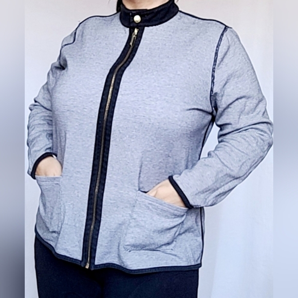 LAUREN Ralph Lauren Women's Two Faced Reversible Striped Jacket Cotton 2X - Picture 5 of 16